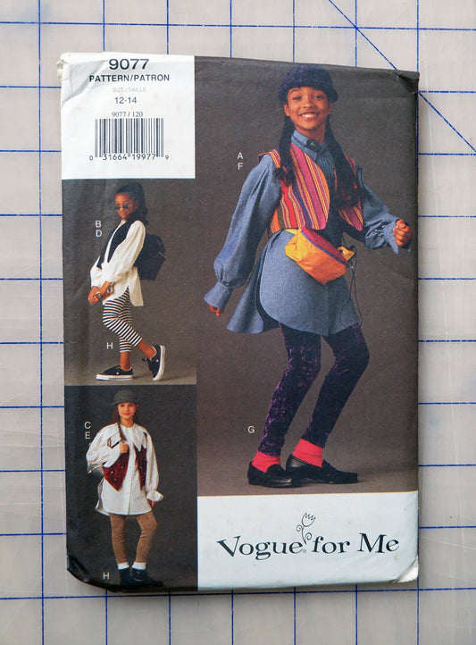 Vogue 9077, clothing and accessories pattern, sizes 12 - 14