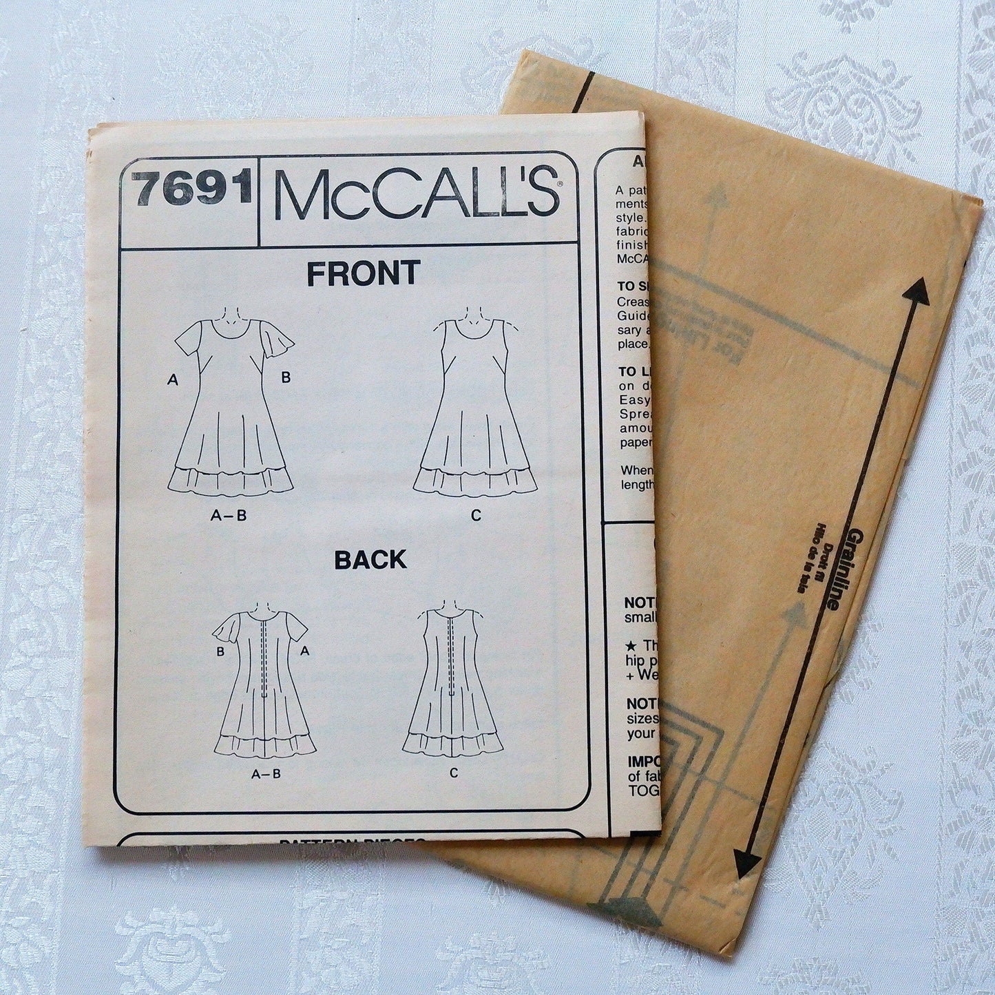 McCall's 7691, dress pattern, sizes 8 - 12