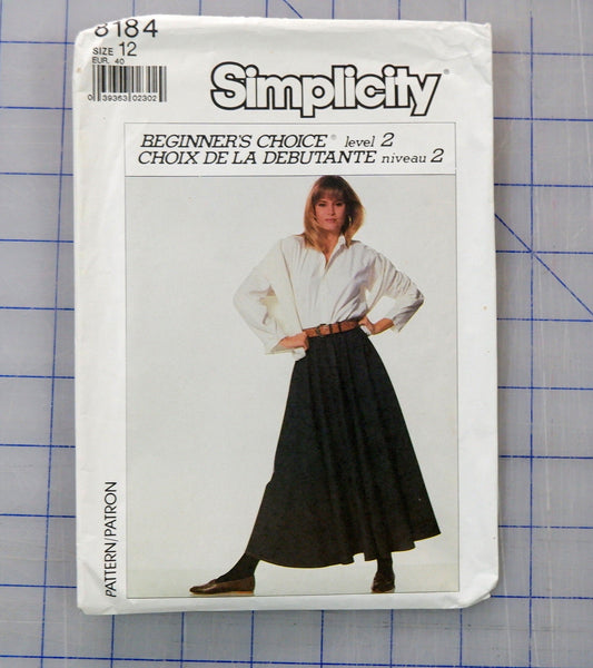 Simplicity 8184. Circular skirt pattern. Size 12.