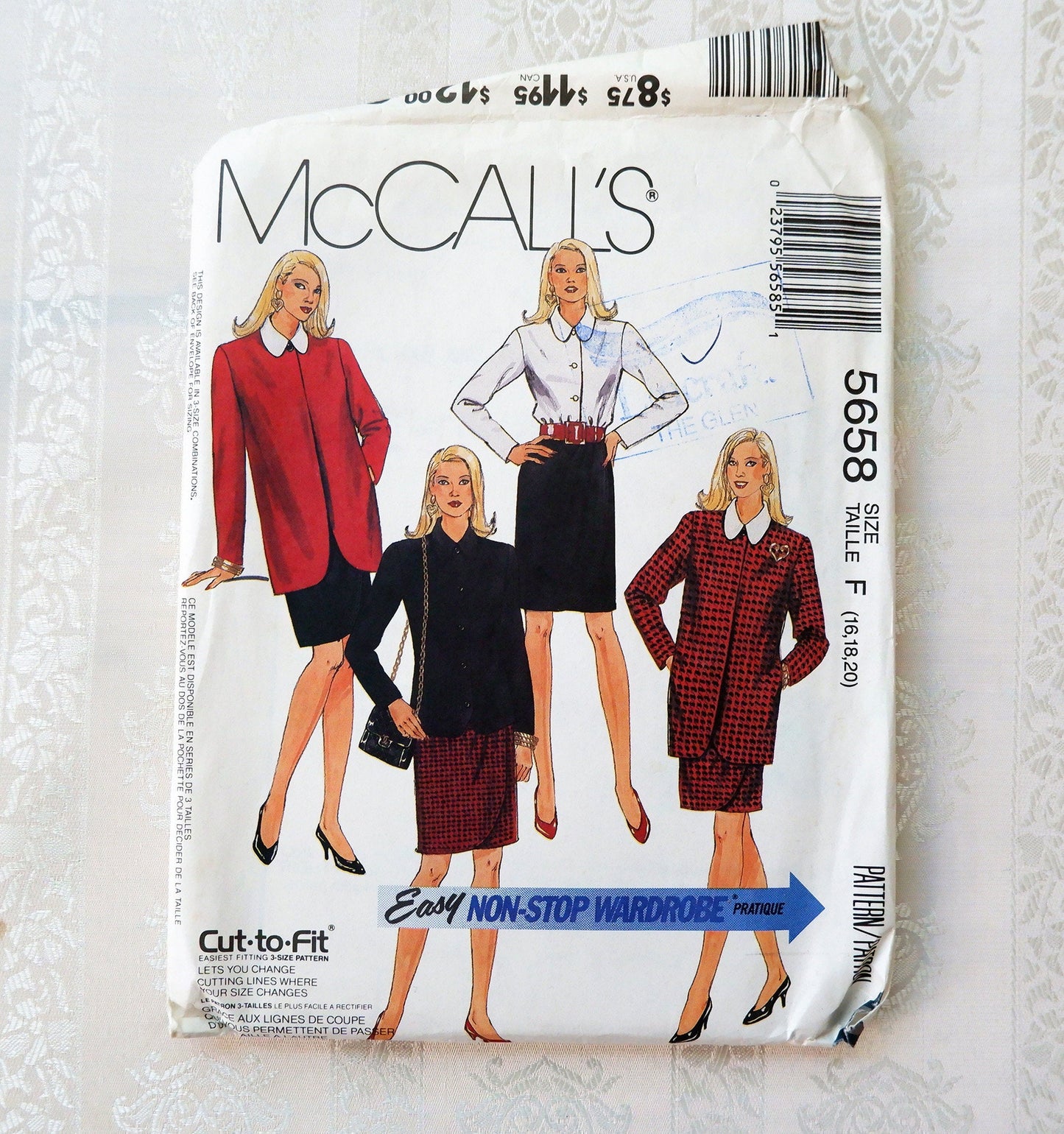 McCall's 5658, jacket blouse and skirt pattern, sizes 16 - 20