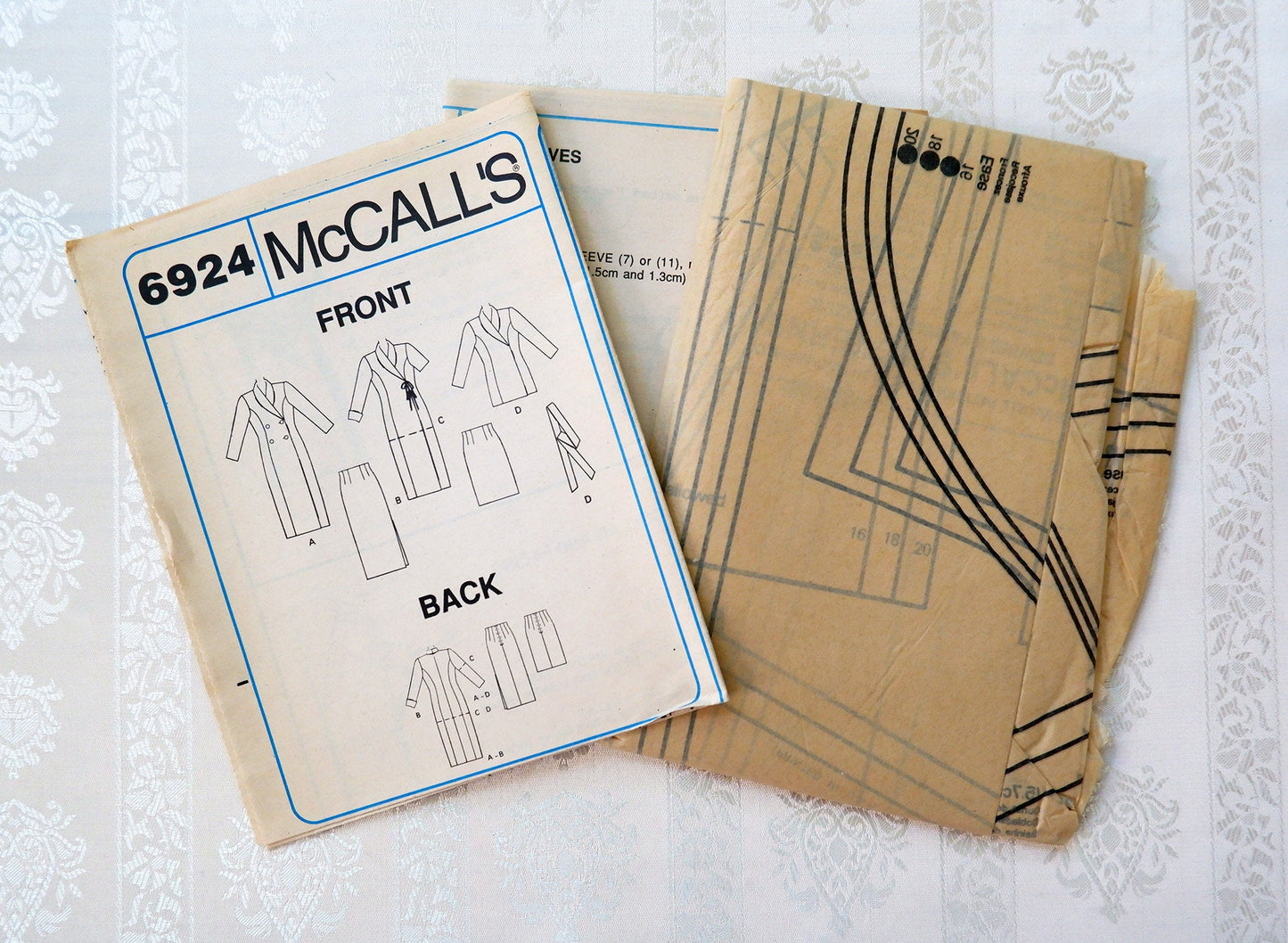 McCall's 6924, dress jacket skirt and tie belt pattern, sizes 16 - 20