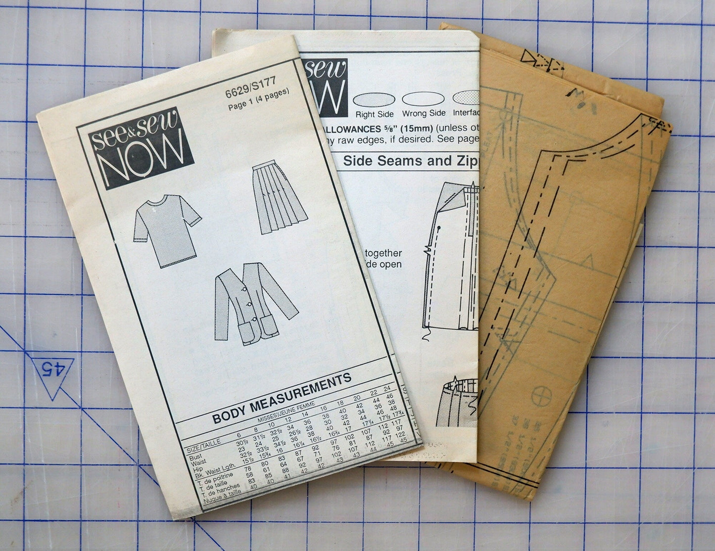 See and Sew 6629 S177, jacket skirt and top pattern, sizes 6 - 10