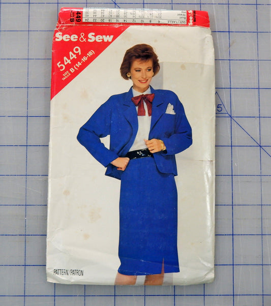 See and Sew 5449, jacket and skirt pattern, sizes 14 - 18
