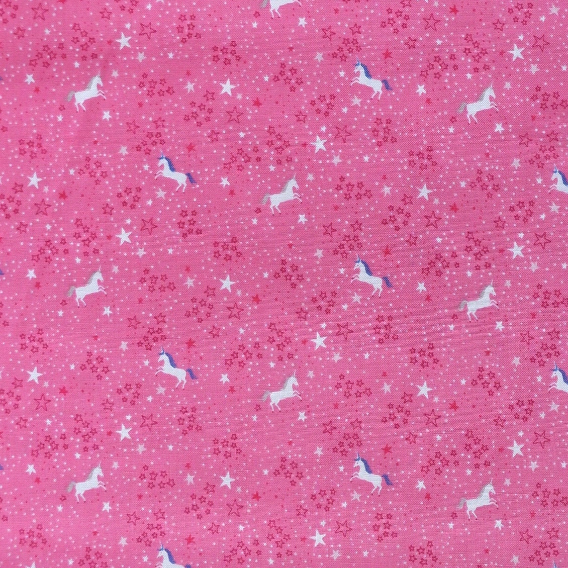 My Unicorn Cotton fabric - Starry Night Dark Pink - Riley Blake
