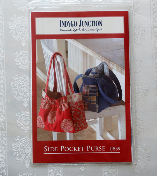 Side Pocket Purse pattern by Indygo Junction IJ859, handmag pattern, shoulder bag pattern