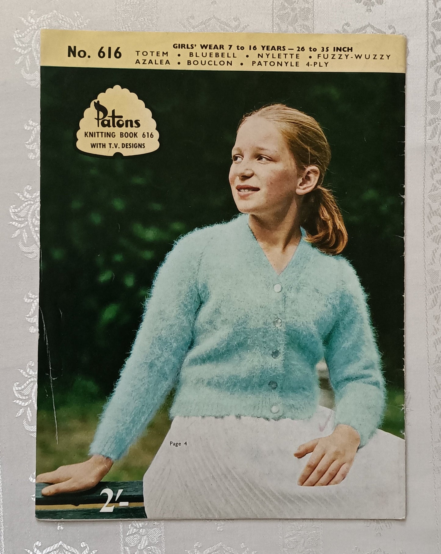 Patons knitting book 616 knitting patterns for girls 7 - 16, coat, jumpers and cardigans.