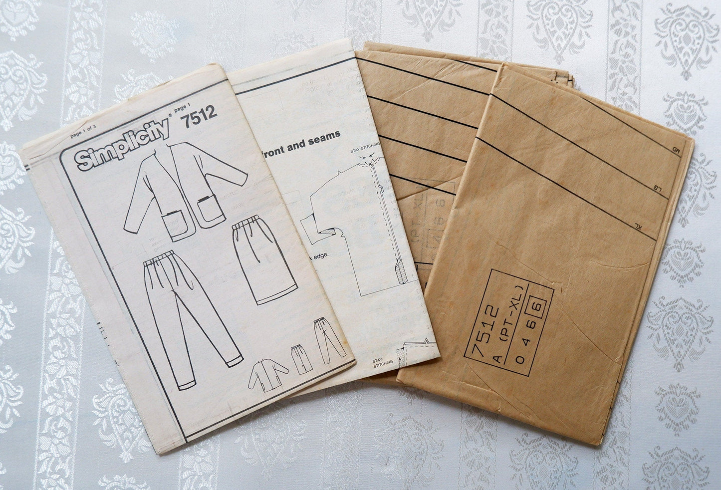 Simplicity 7512, pants skirts and jacket pattern, size 6 - 24