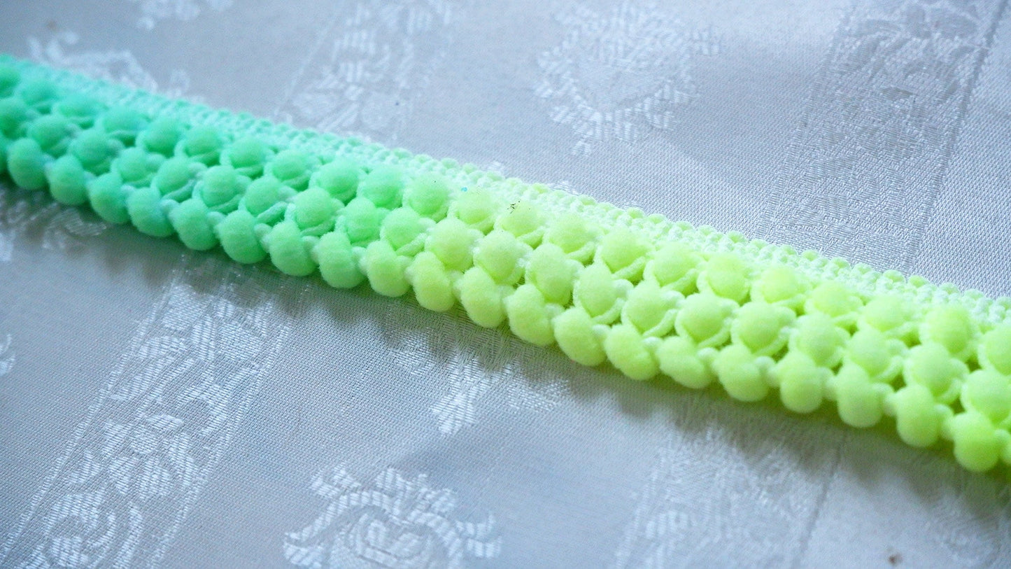 Rainbow Pom Pom Trim, Three tier 25mm Trim