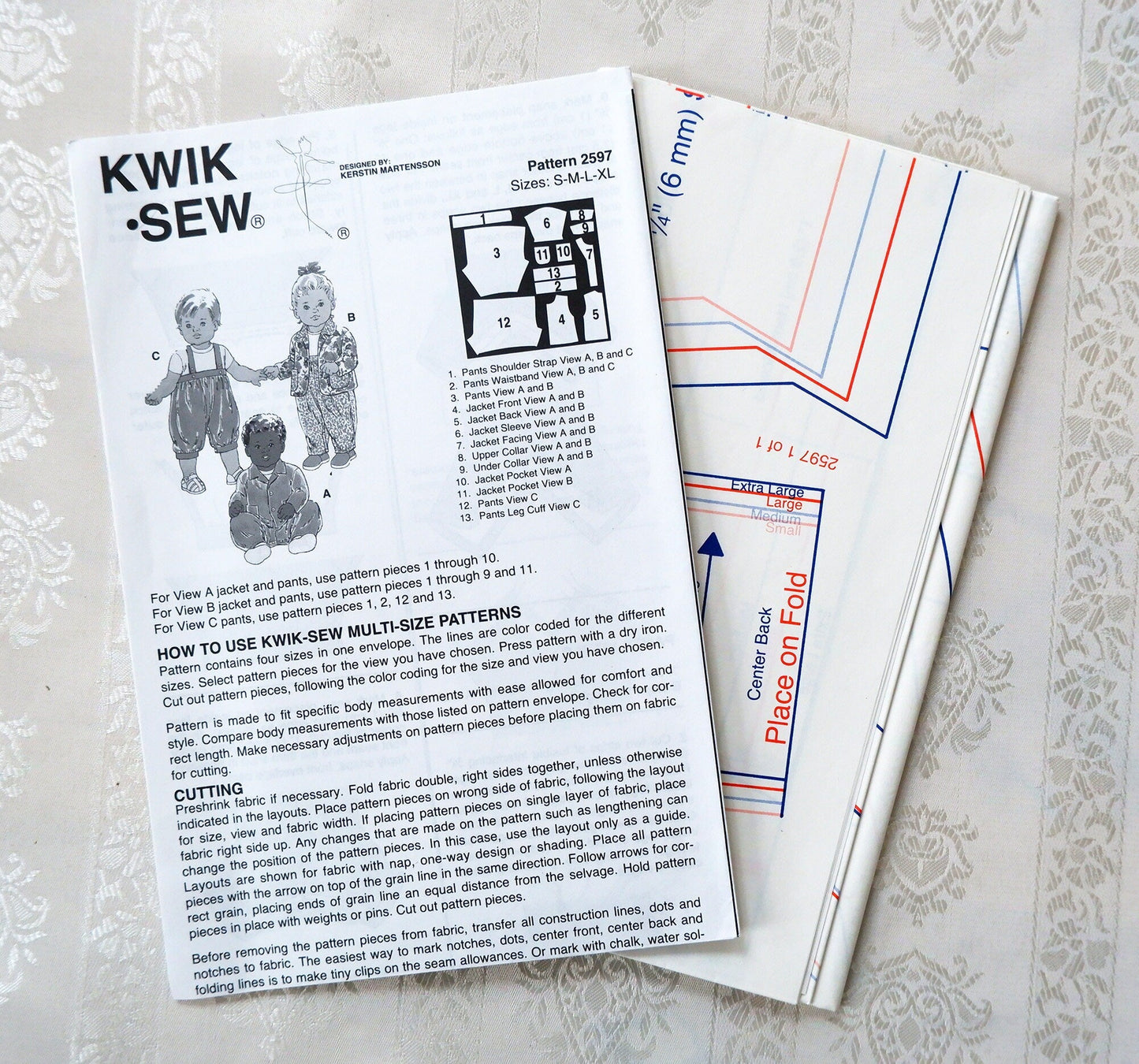 Kwik Sew 2597 baby pants and jacket pattern Sizes S - XL