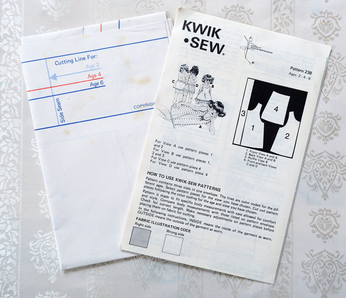 Kwik Sew 238 girls slip pattern Sizes 2 - 6