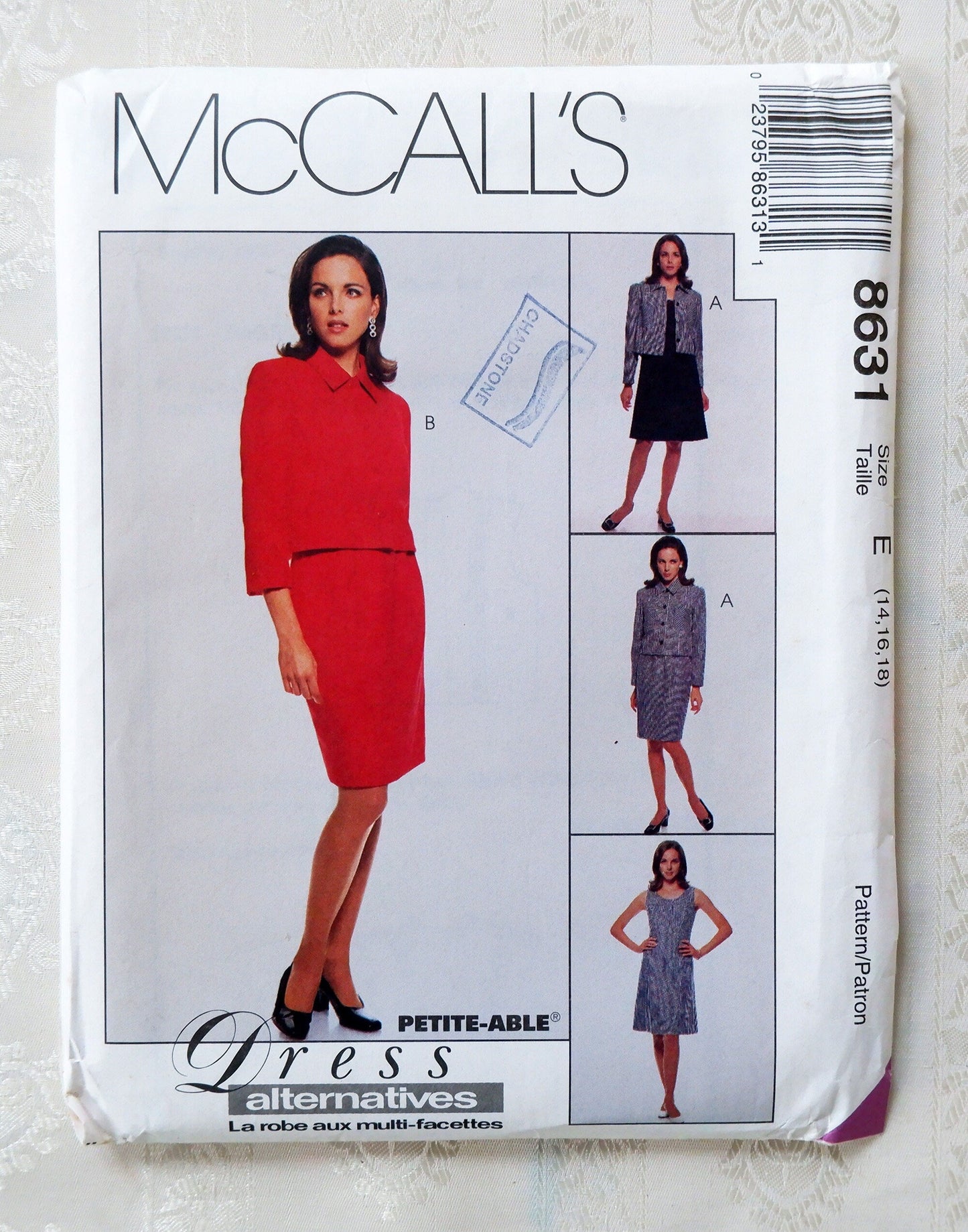 McCall's 8631, misses lined jacket dress and skirt pattern, Sizes 14 - 18