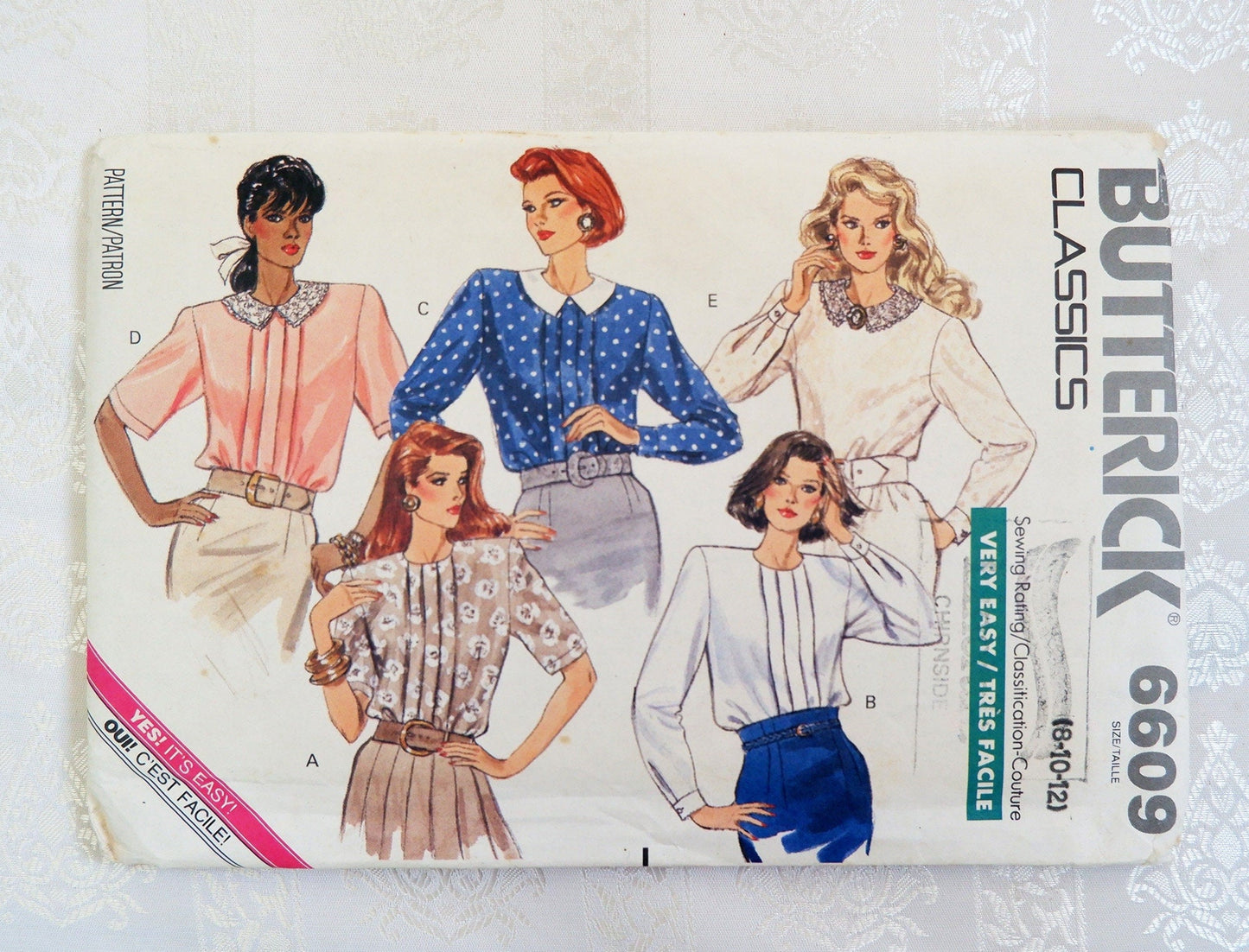 Butterick 6609, blouse pattern, sizes 8 - 12