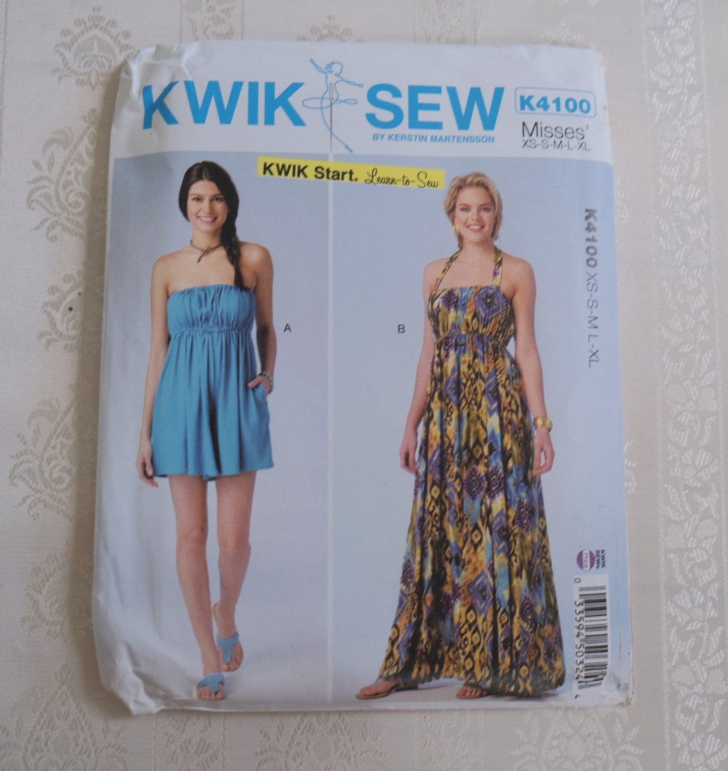Kwik Sew K4100 Misses Romper and Dress pattern sizes XS - XL