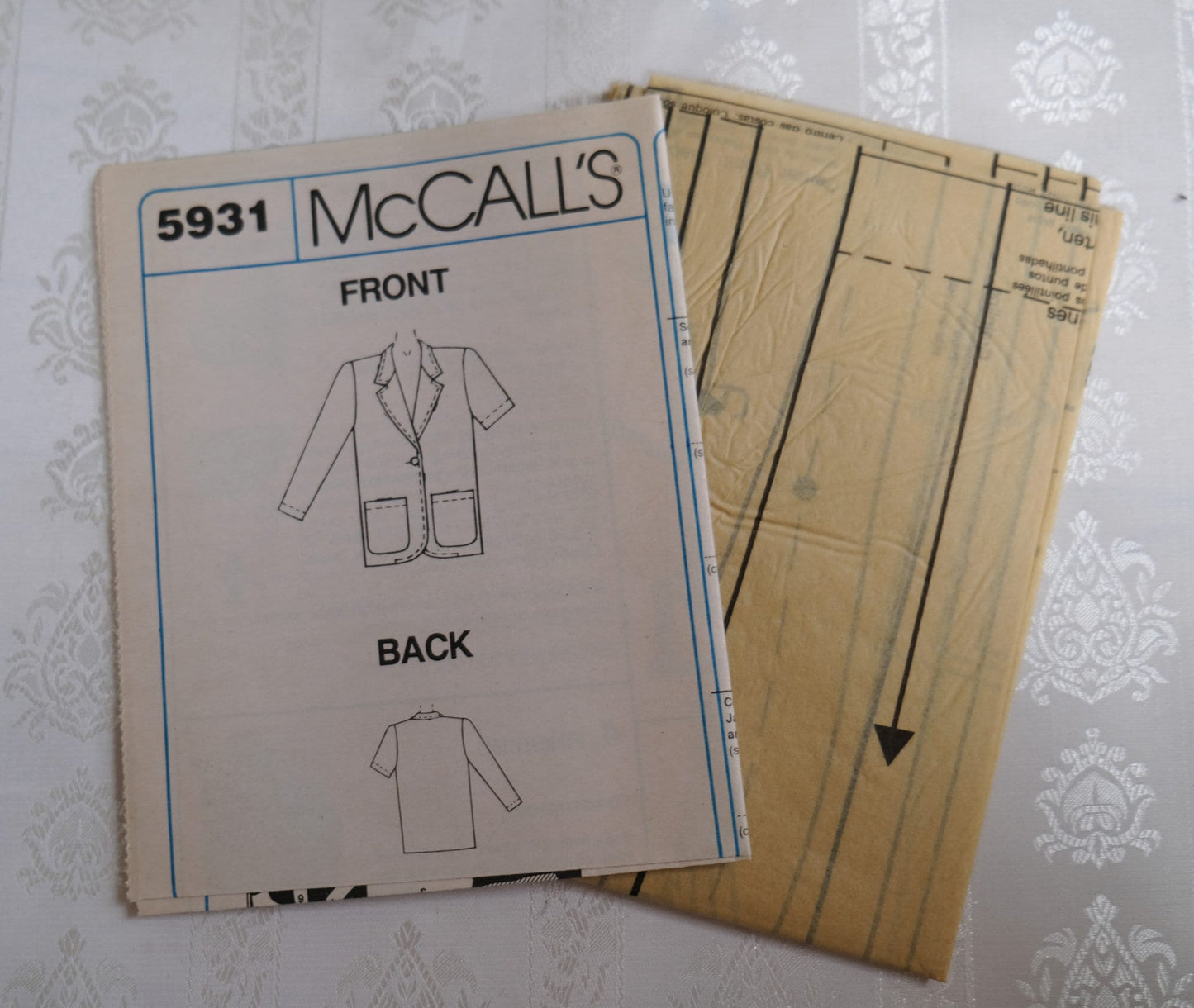 McCall's 5931, unlined jacket pattern, Sizes 10 - 14
