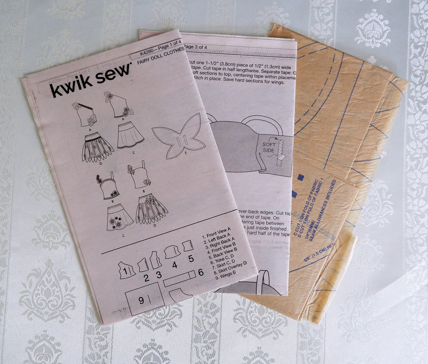 Kwik Sew K4280, fairy costumes pattern for 14 inch / 36cm dolls