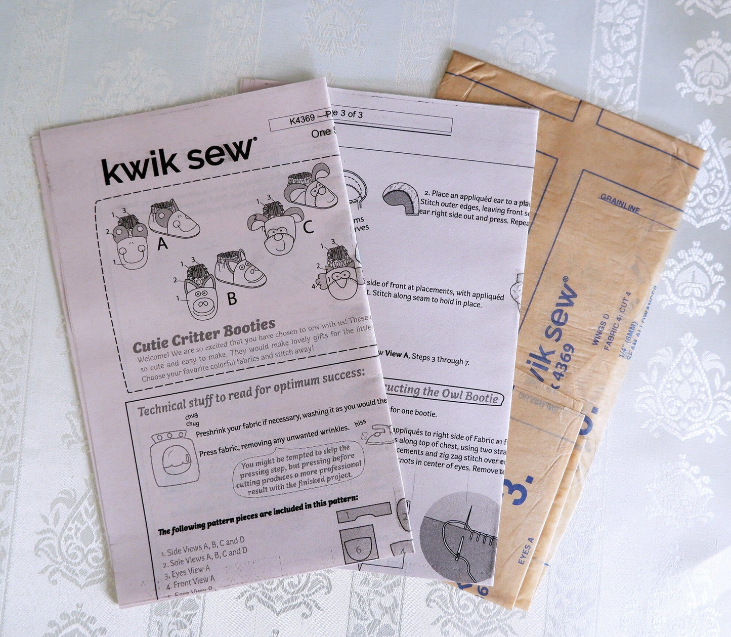 Kwik Sew K4369, baby booties pattern