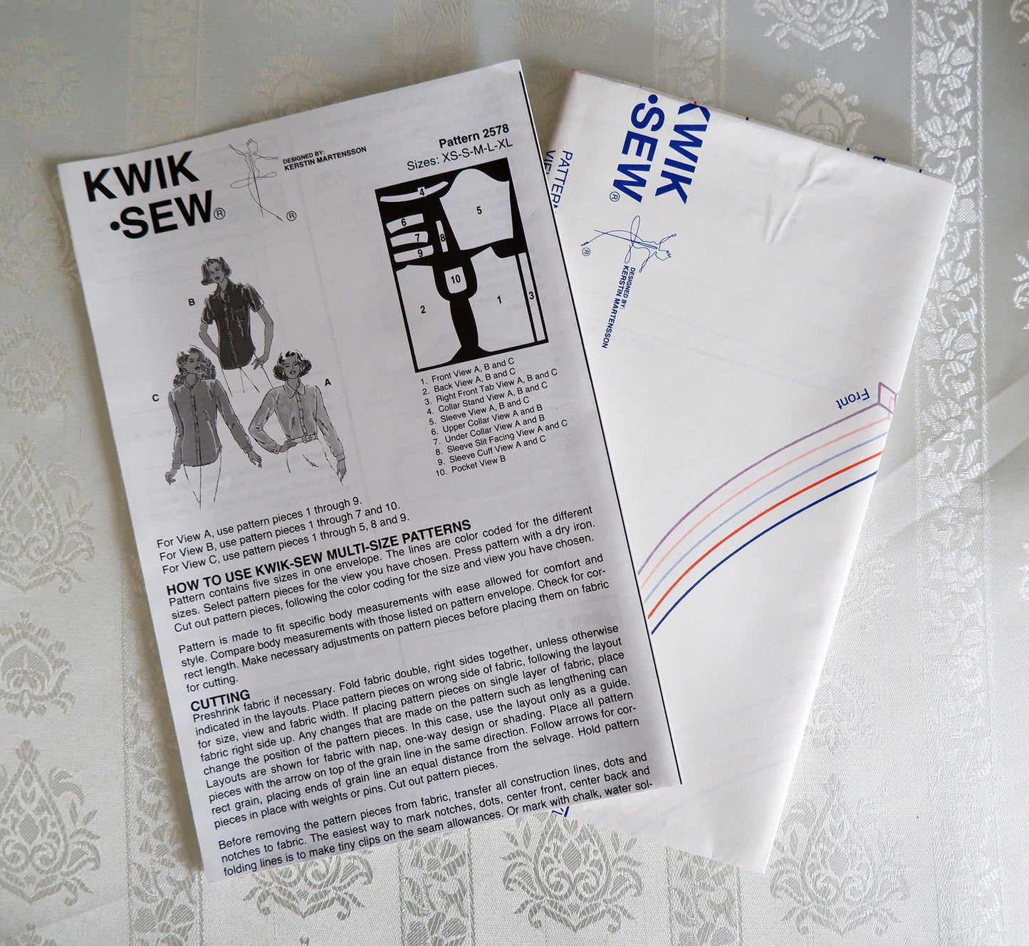 Kwik Sew 2578, Blouse pattern, Sizes XS - XL
