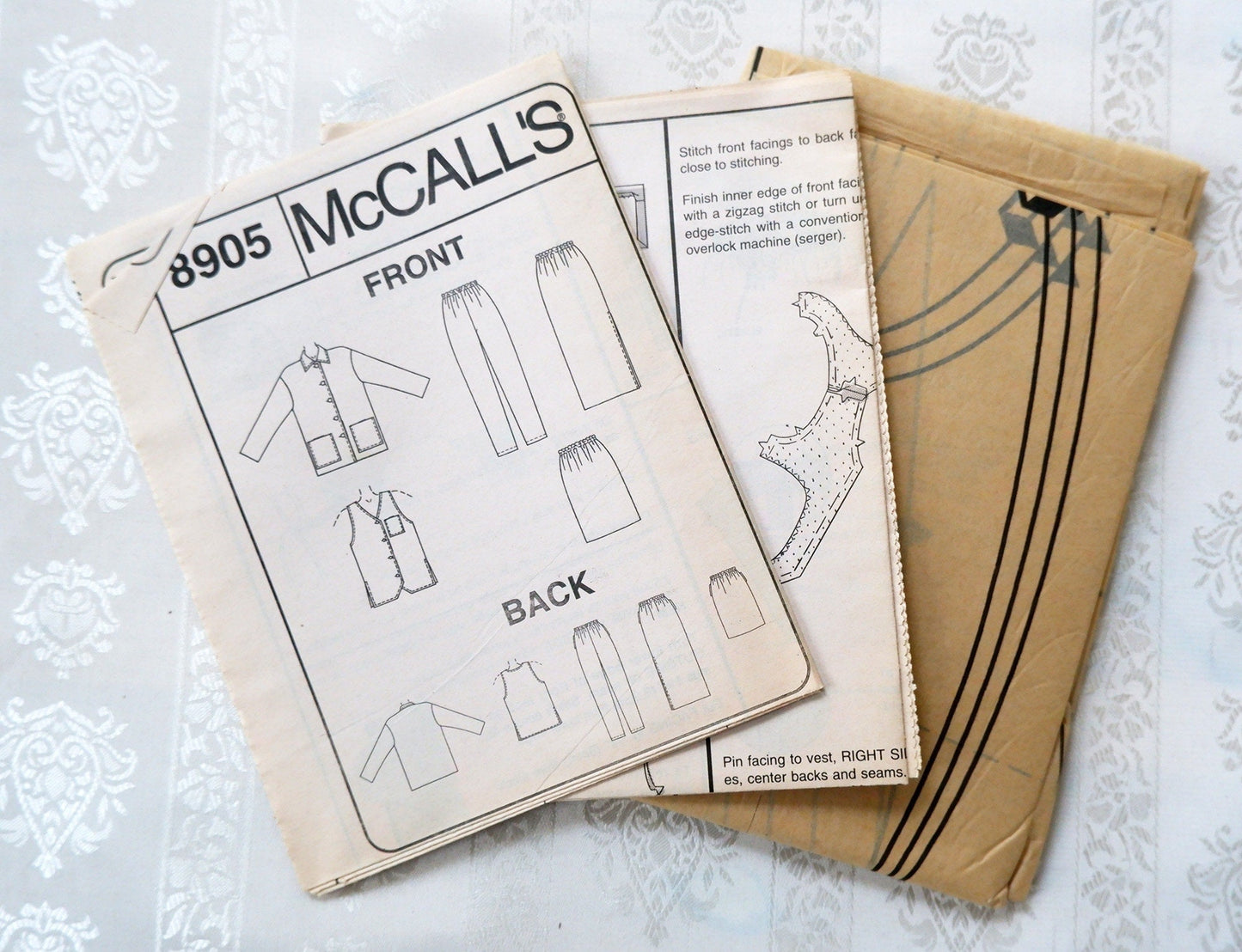 McCall's 8905, jacket vest pants and skirt pattern, Sizes 12 - 16