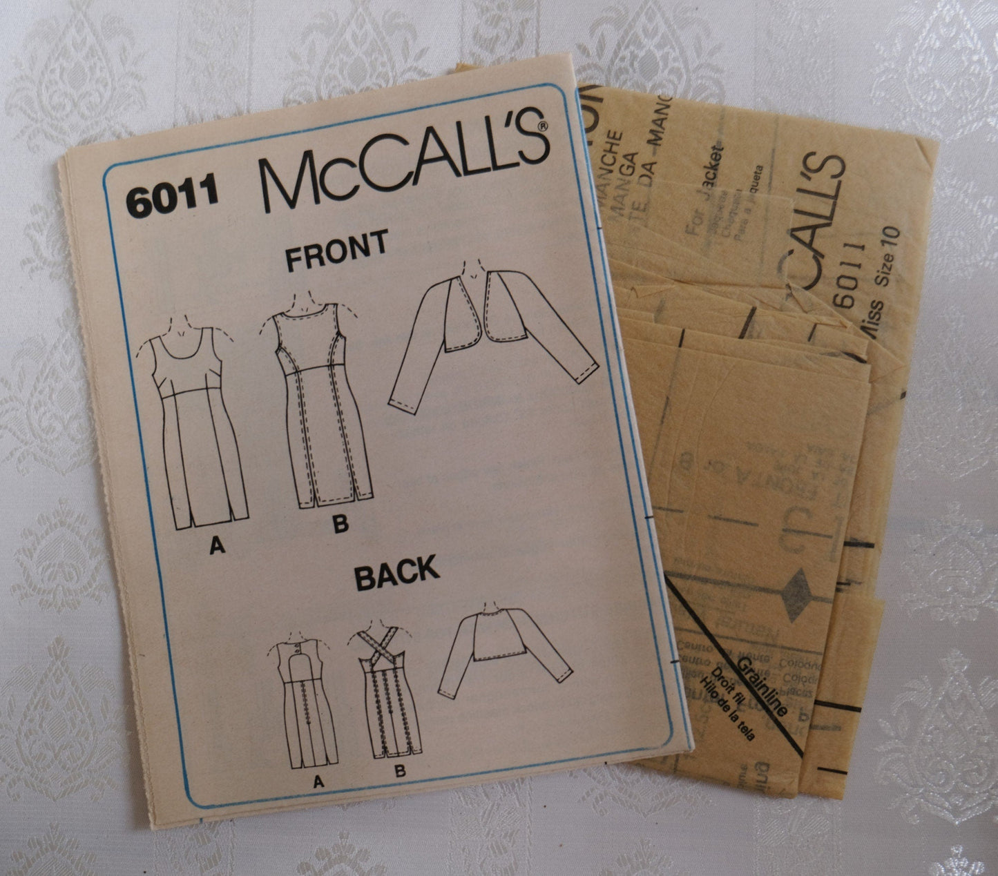 McCall's 6011 bolero jacket and dress pattern. NY NY Collection Size 10