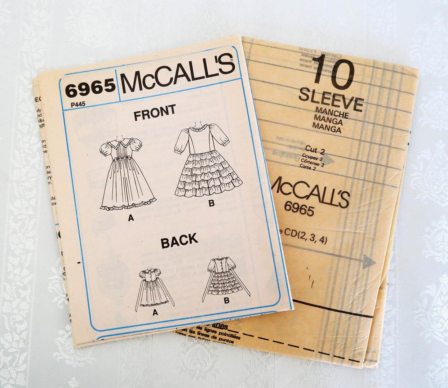 McCall's 6965, girls dresses pattern, sizes 2 - 4