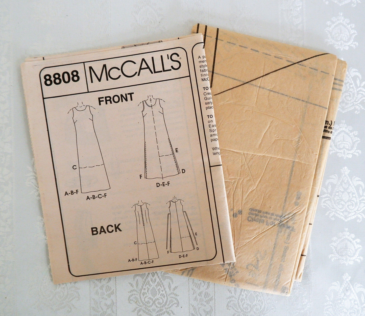 McCall's 8808, dress and overdress pattern, sizes 8 - 12