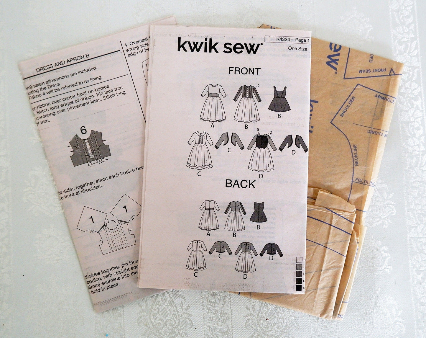 Kwik Sew K4324, doll clothes pattern for 18 inch / 46cm dolls