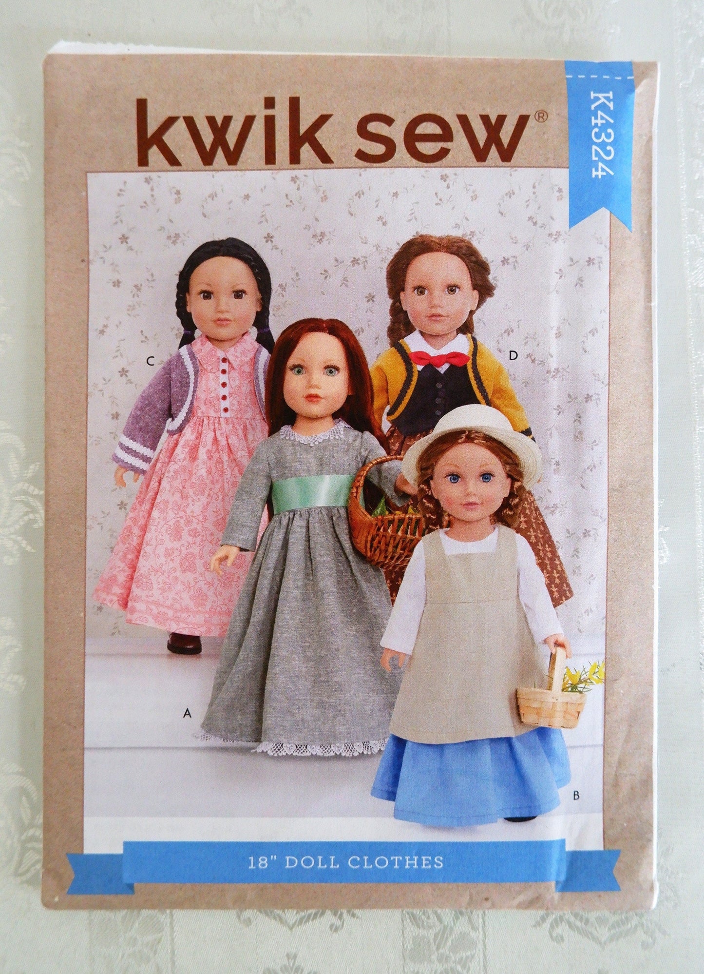 Kwik Sew K4324, doll clothes pattern for 18 inch / 46cm dolls
