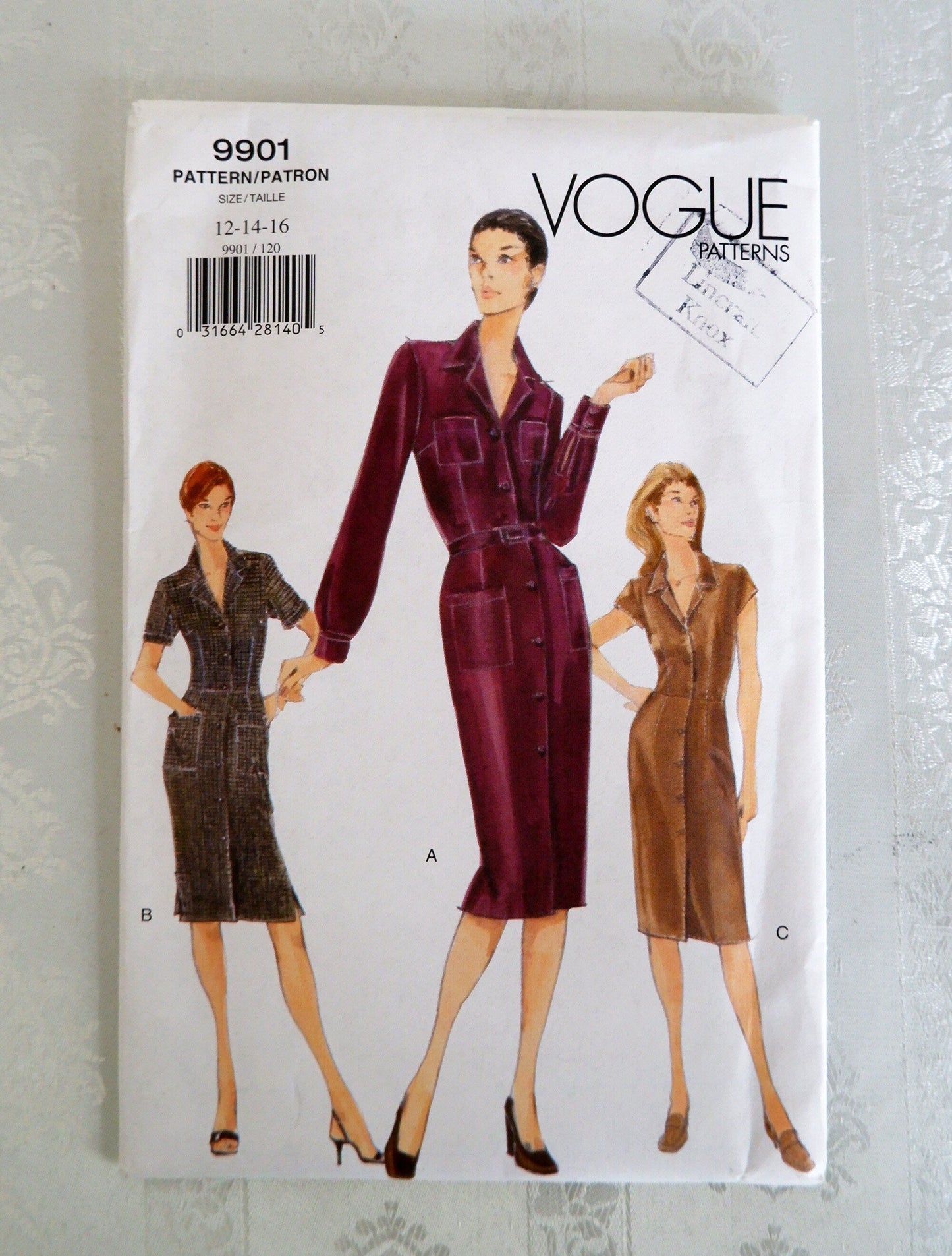 Vogue 9901, dress pattern. Sizes 12 - 16