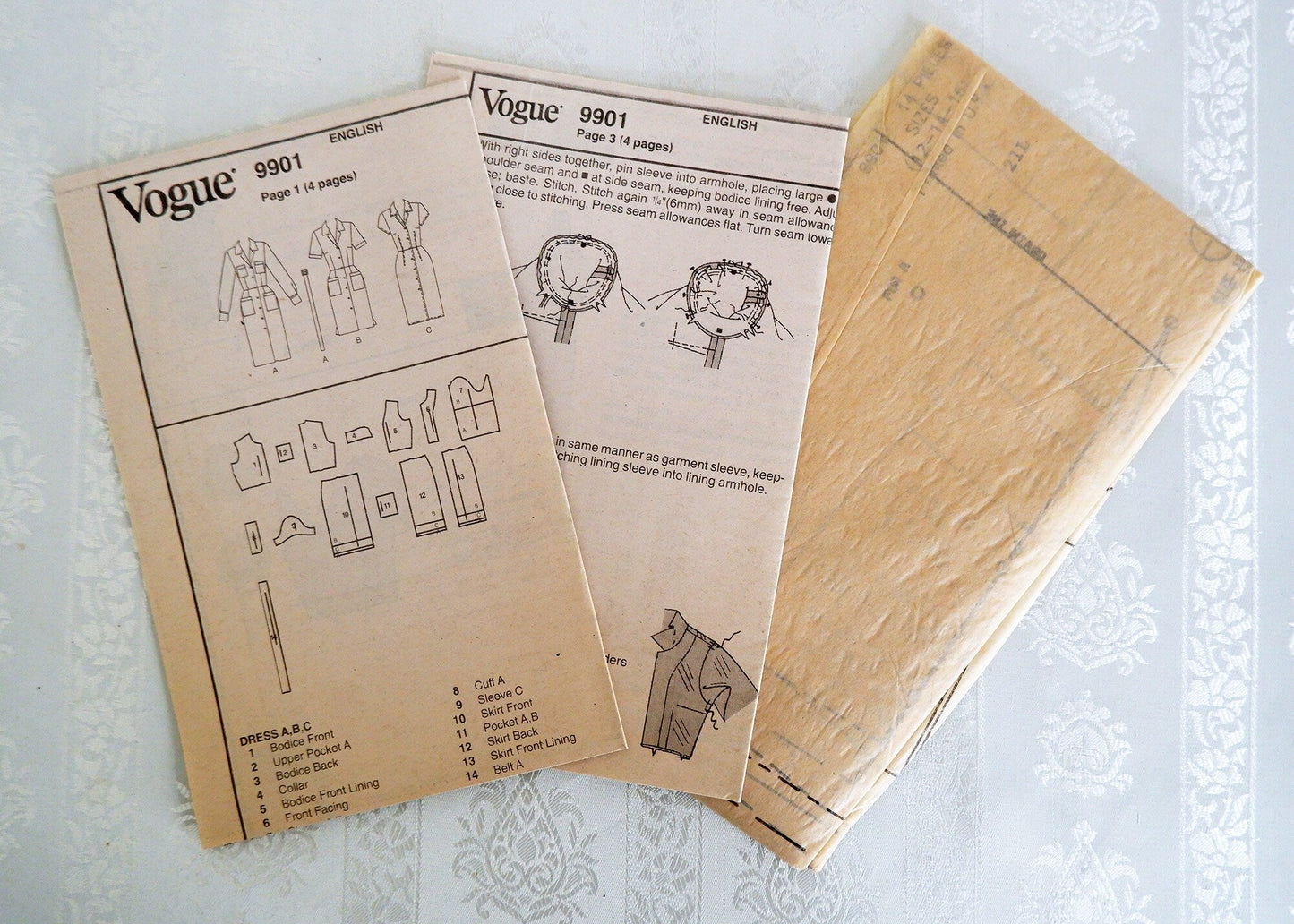 Vogue 9901, dress pattern. Sizes 12 - 16