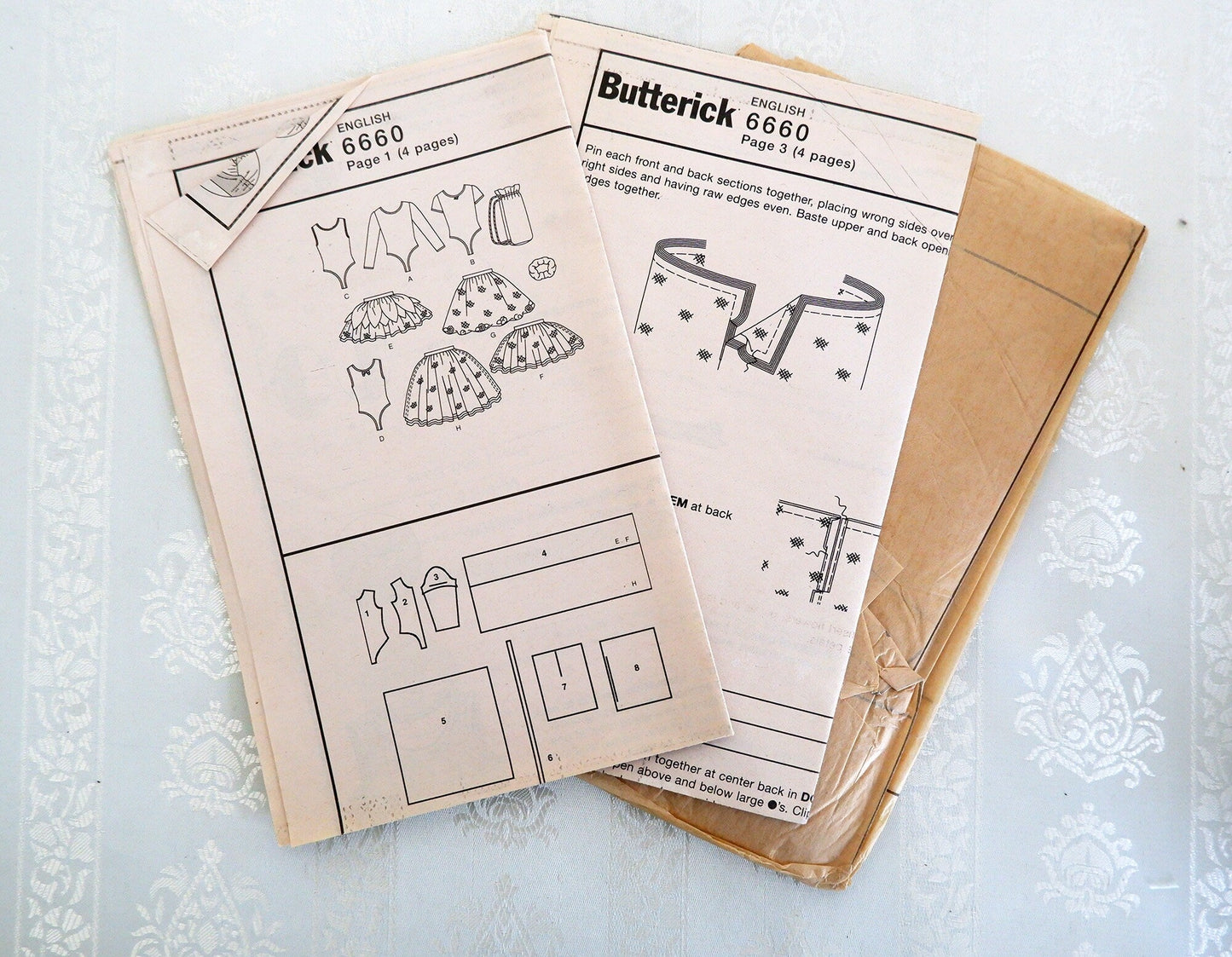 Butterick 6660, girls leotard skirt bag and scrunchie pattern, sizes 6 - 8