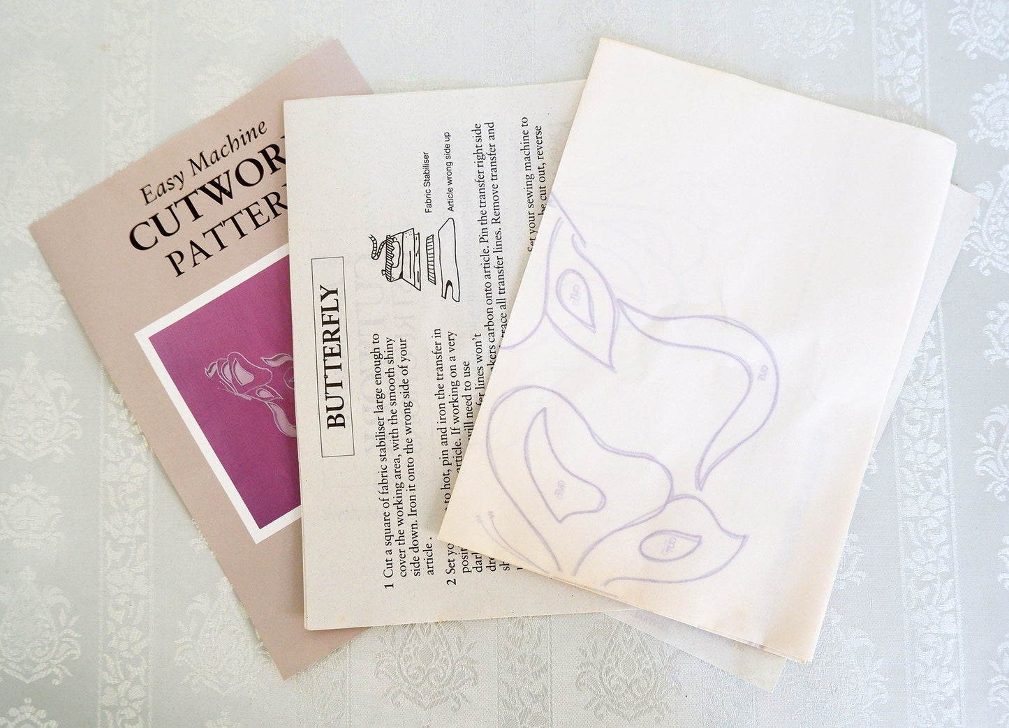 Easy machine butterfly cutwork pattern by Michelle Pullen