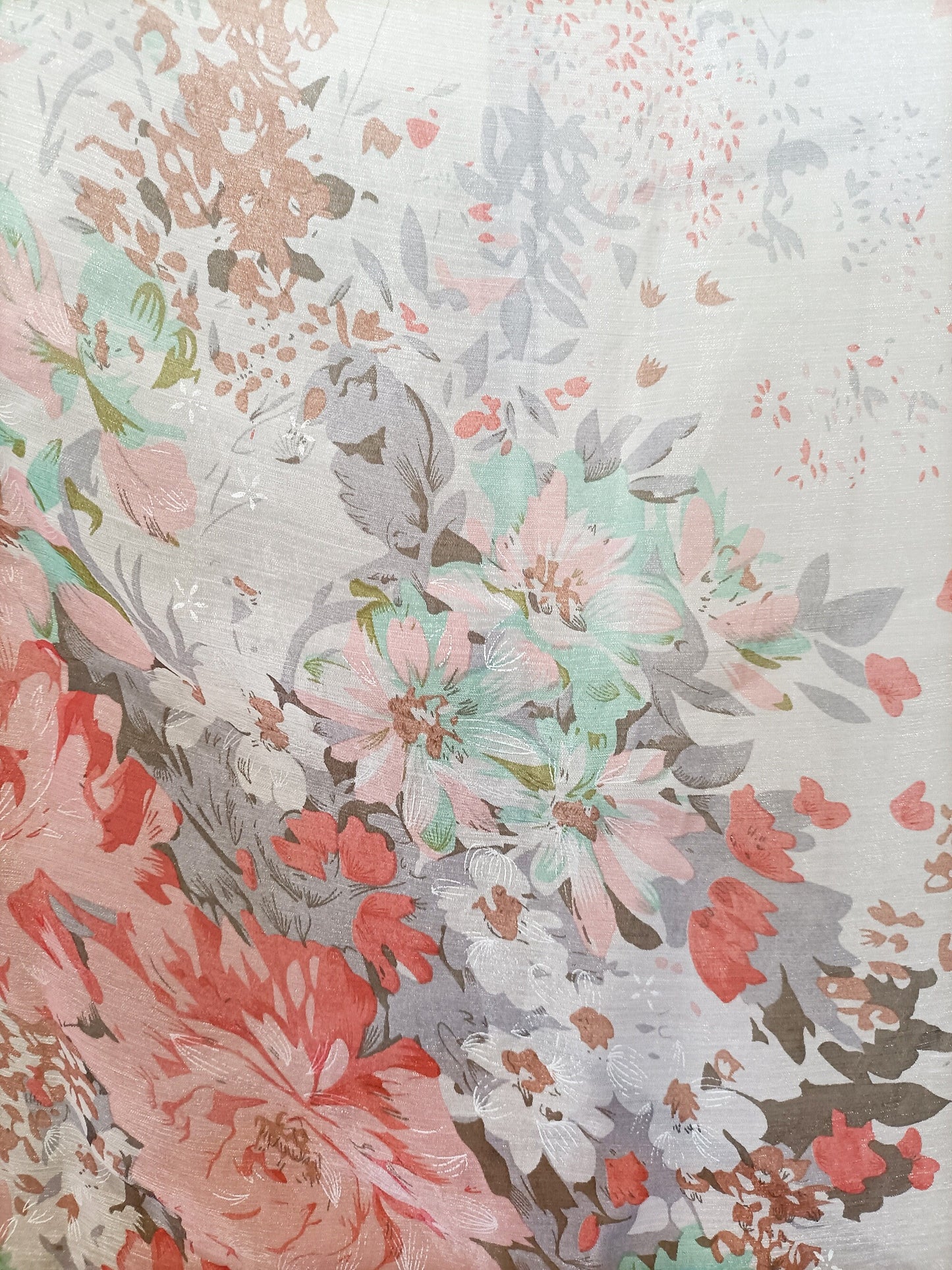 Chiffon - Light Floral - 1.3m Remnant - Fabric Rescue