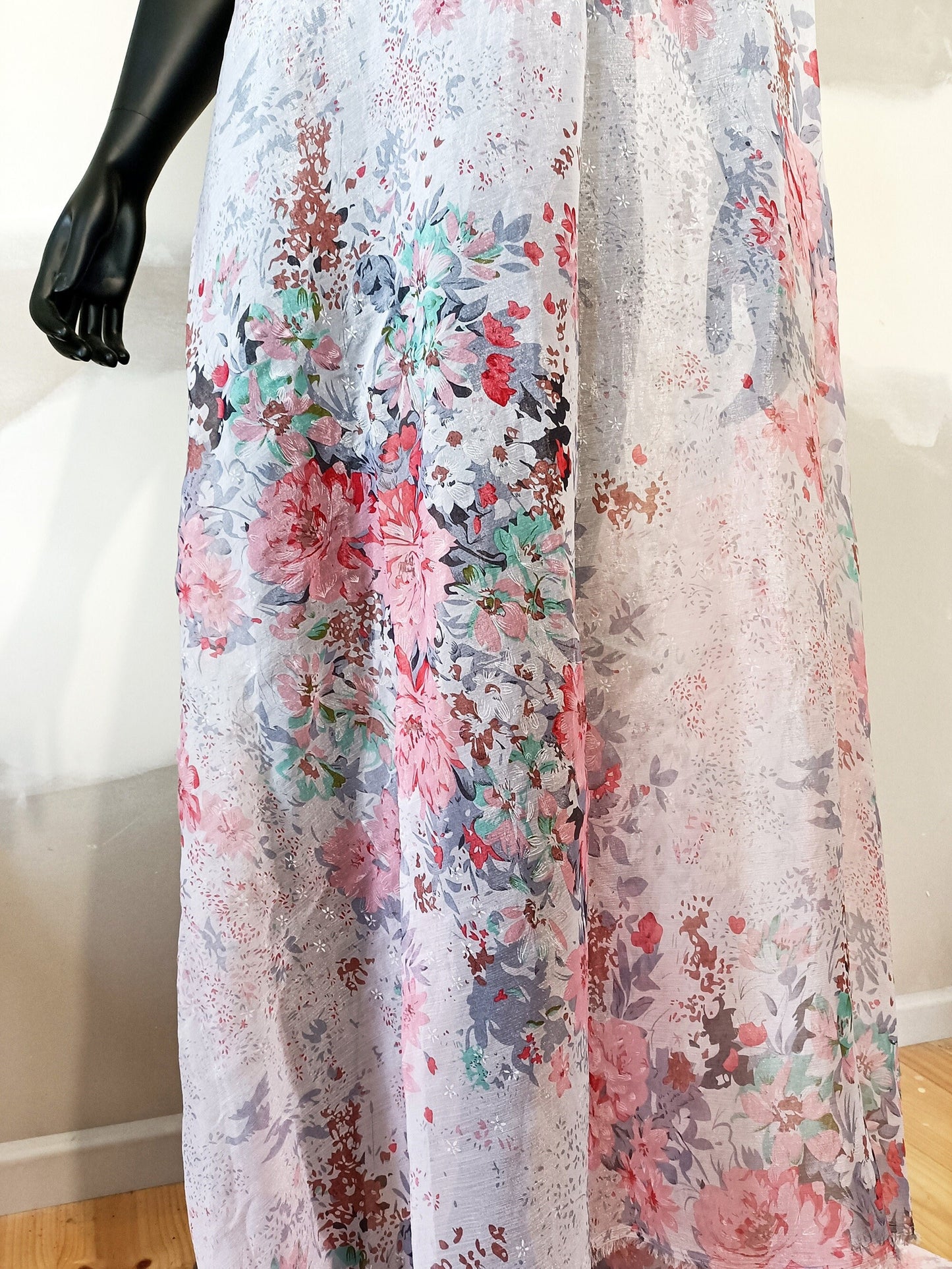 Chiffon - Light Floral - 1.3m Remnant - Fabric Rescue