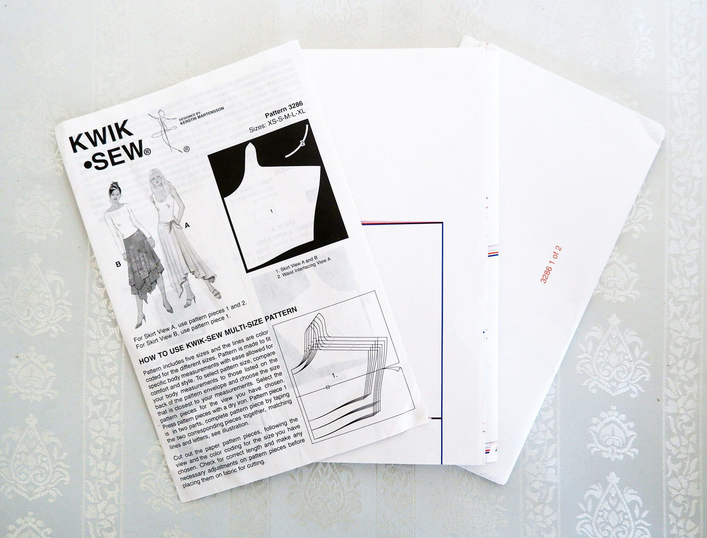 Kwik Sew 3286 Misses skirts pattern sizes XS to XL . Kerstin Martensson design