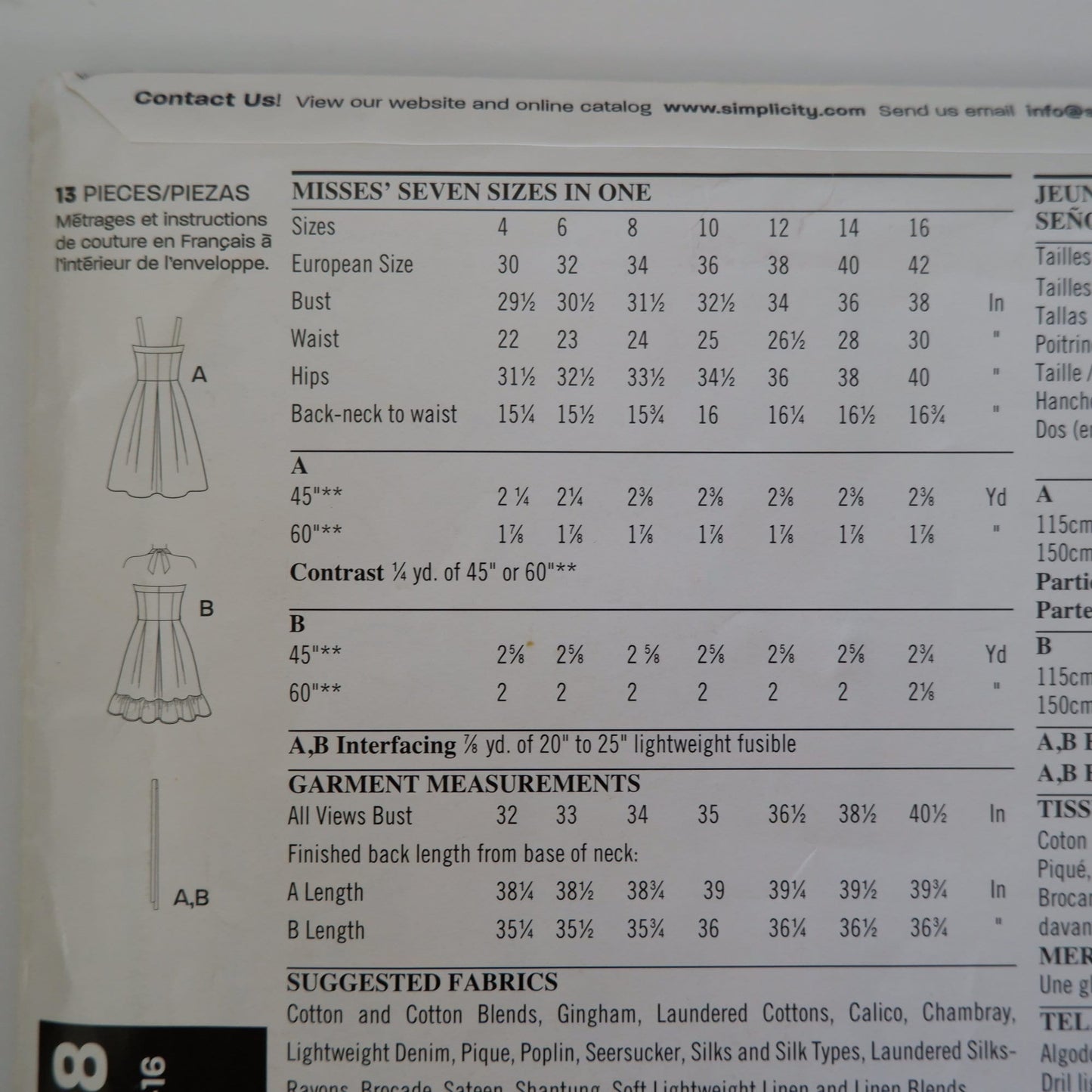 New Look 6048, dress pattern, Sizes 4 - 16