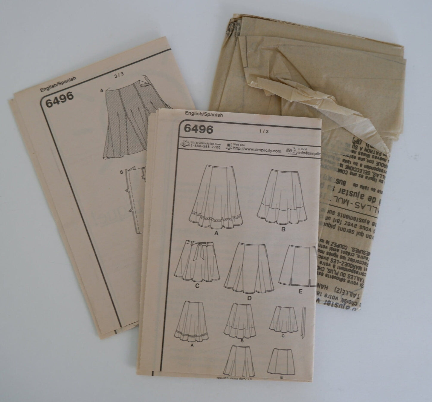 New Look 6496, skirts pattern, Sizes 16 - 20