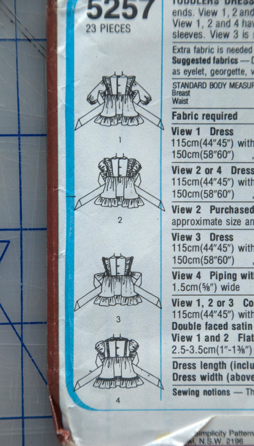 Cinderella dress pattern for toddler - Simplicity 5257 - Size 1
