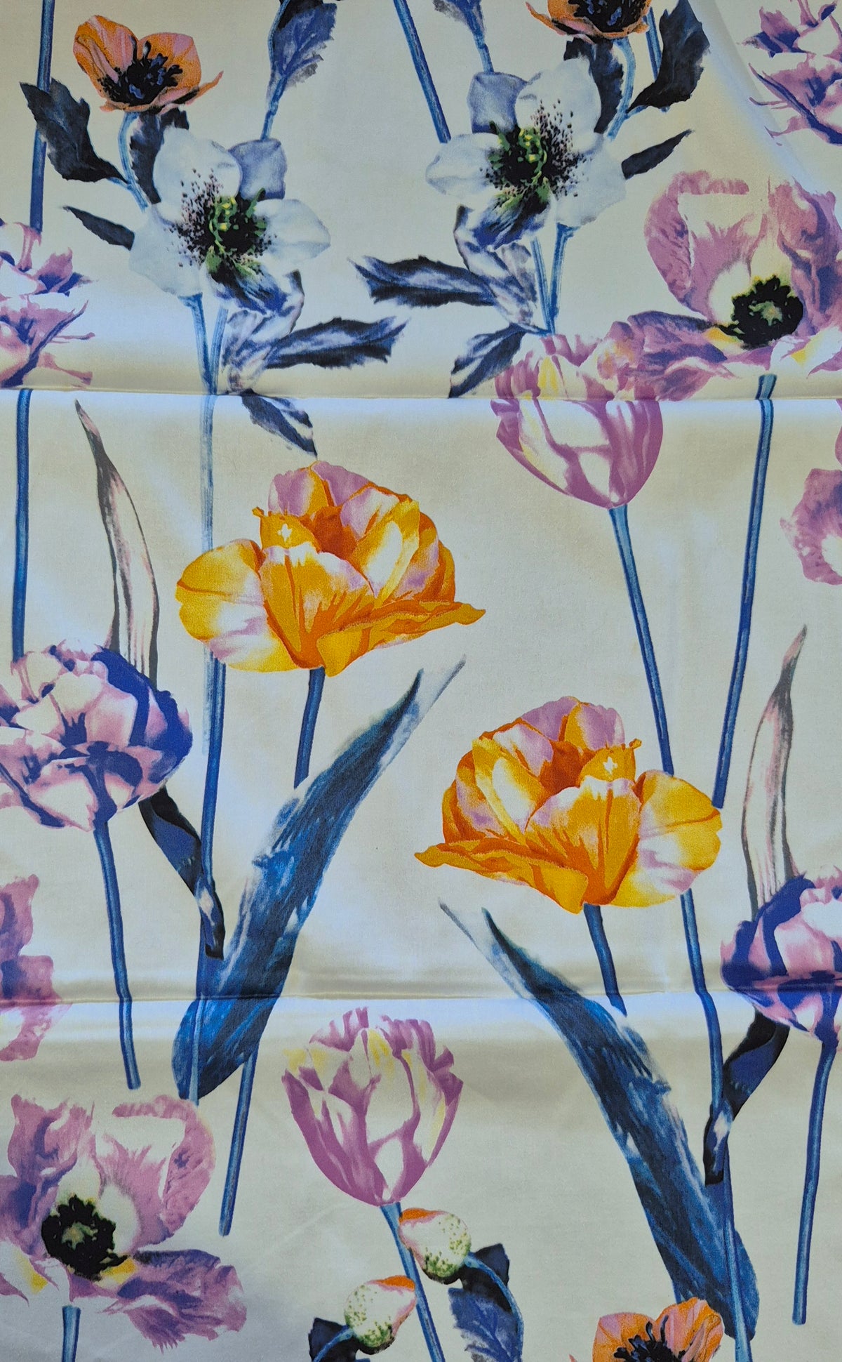 Cotton Sateen - Botanical - 110cm remnant - Fabric Rescue