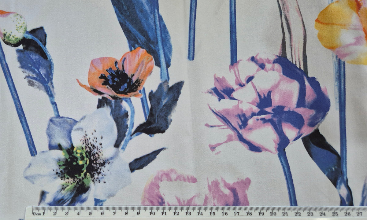 Cotton Sateen - Botanical - 110cm remnant - Fabric Rescue