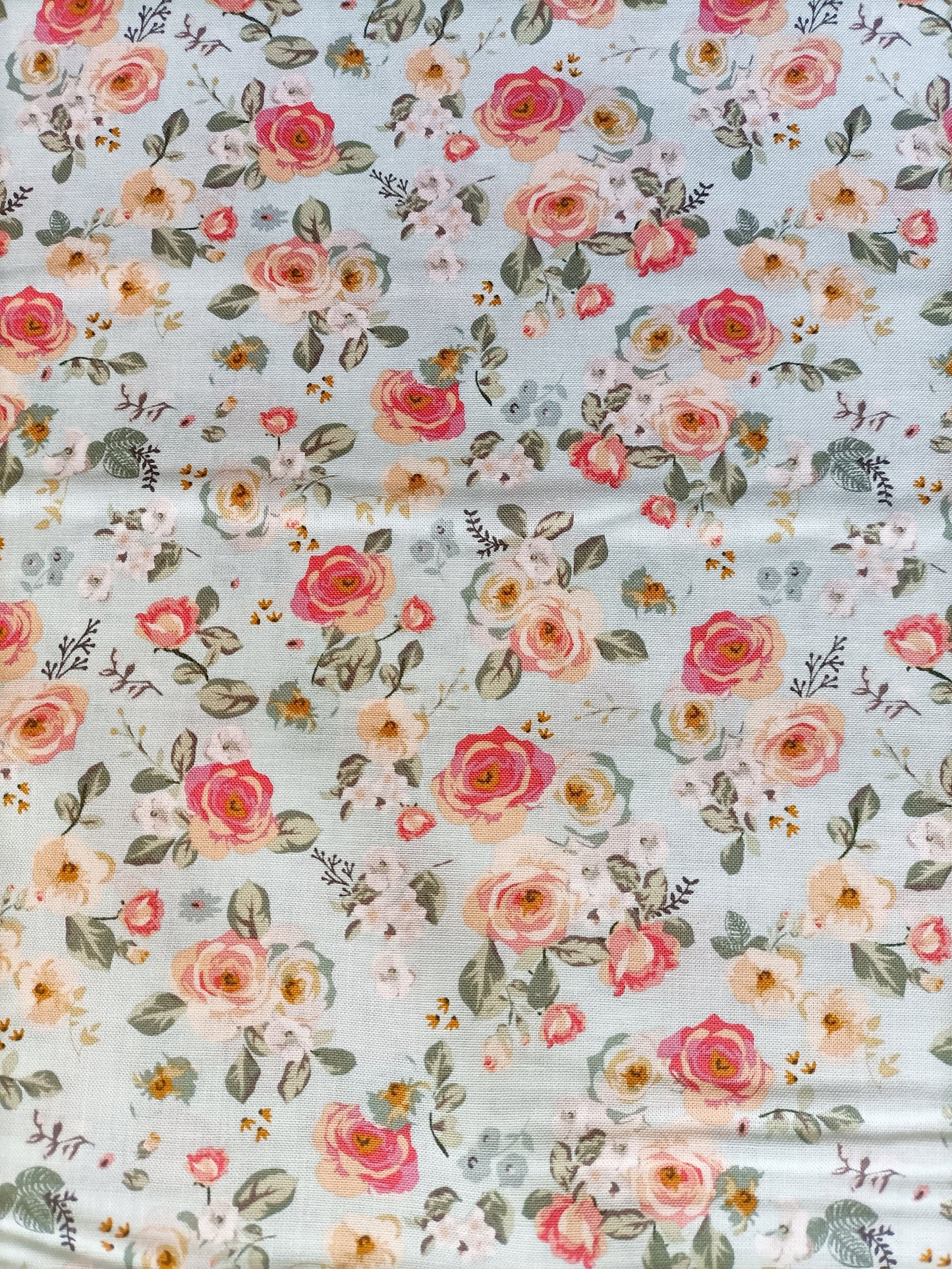 Cotton Fabric - Gingham Gardens Floral Aqua - Riley Blake