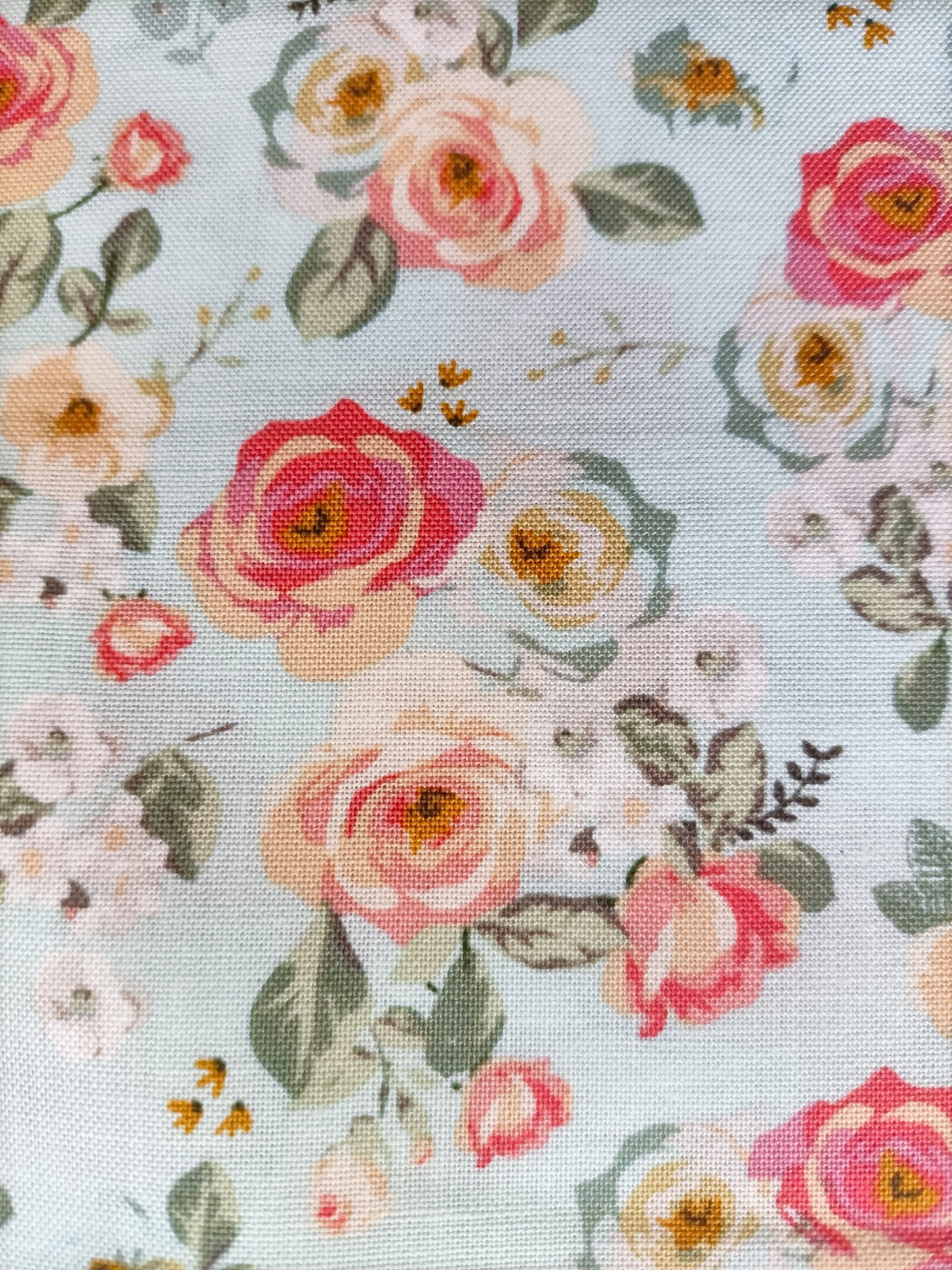 Cotton Fabric - Gingham Gardens Floral Aqua - Riley Blake
