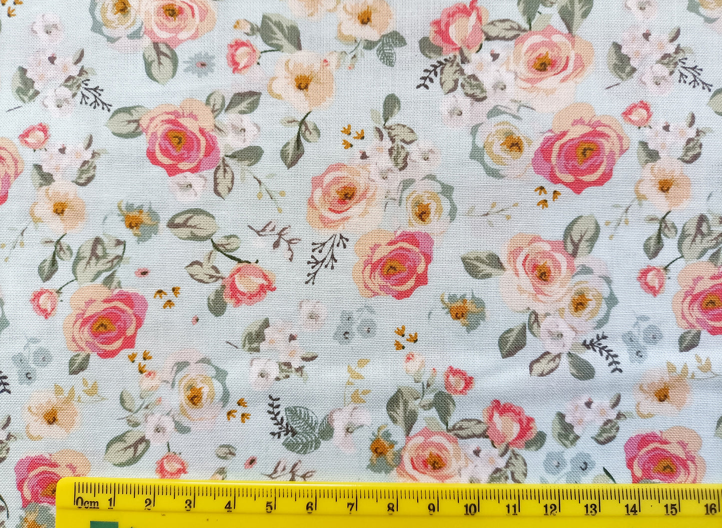 Cotton Fabric - Gingham Gardens Floral Aqua - Riley Blake