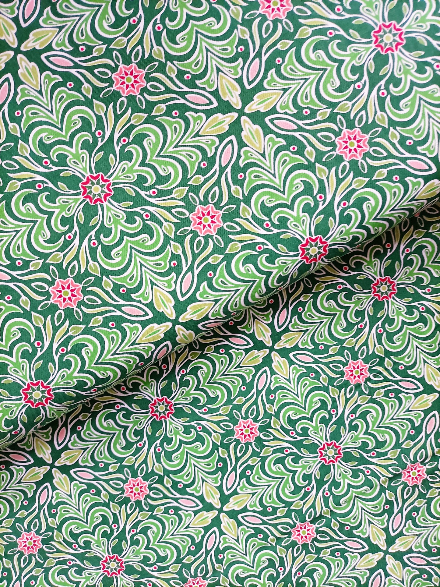 Cotton Fabric - Holiday Jewel Green - Benartex and Amanda Murphy