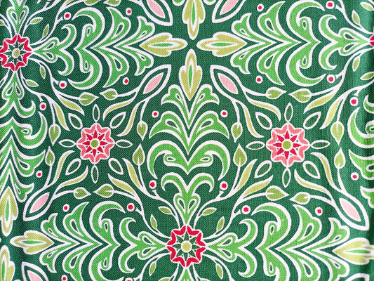 Fat Quarter - Holiday Jewel Green - Benartex and Amanda Murphy - Cotton Fabric
