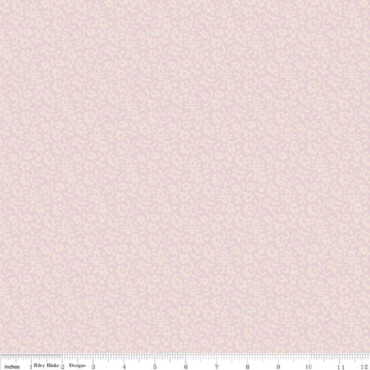 Cotton Fabric - Light Pink Lace Effect Floral Pattern - Penny Rose Fabrics