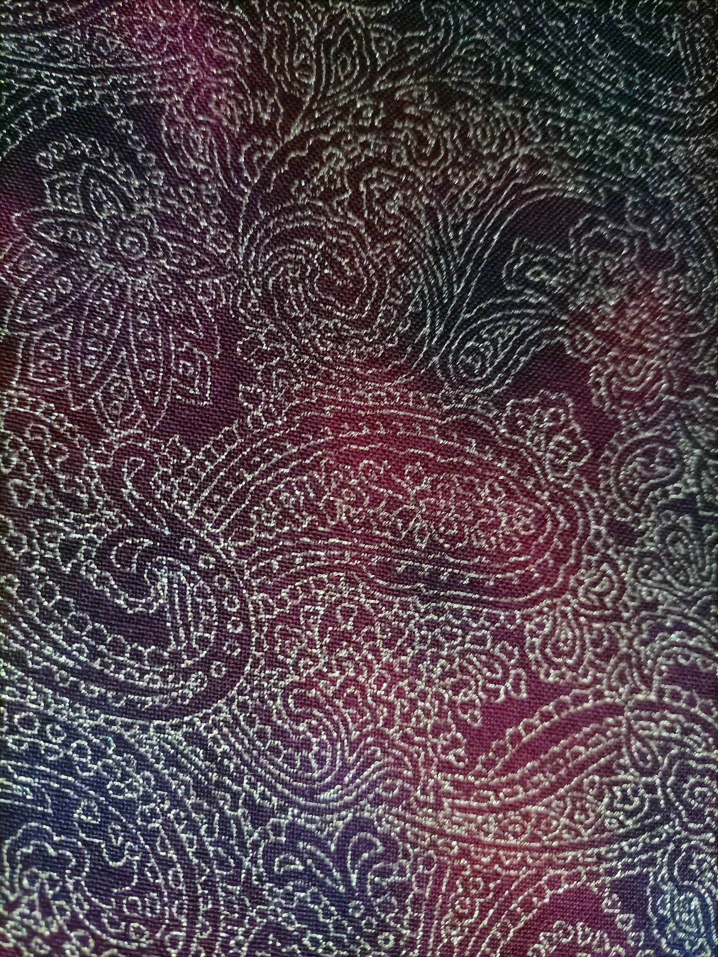 Cotton Fabric - Paisley Maroon Metallic Holiday Joy