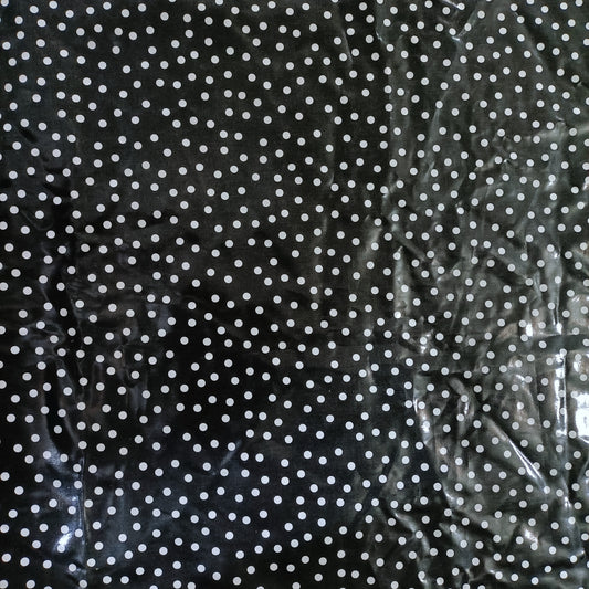 Laminated Cotton - Black with White Dots - Fabric Rescue