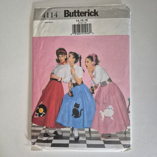 Butterick 4114, Misses' flared skirt pattern, Sizes 14 to 18
