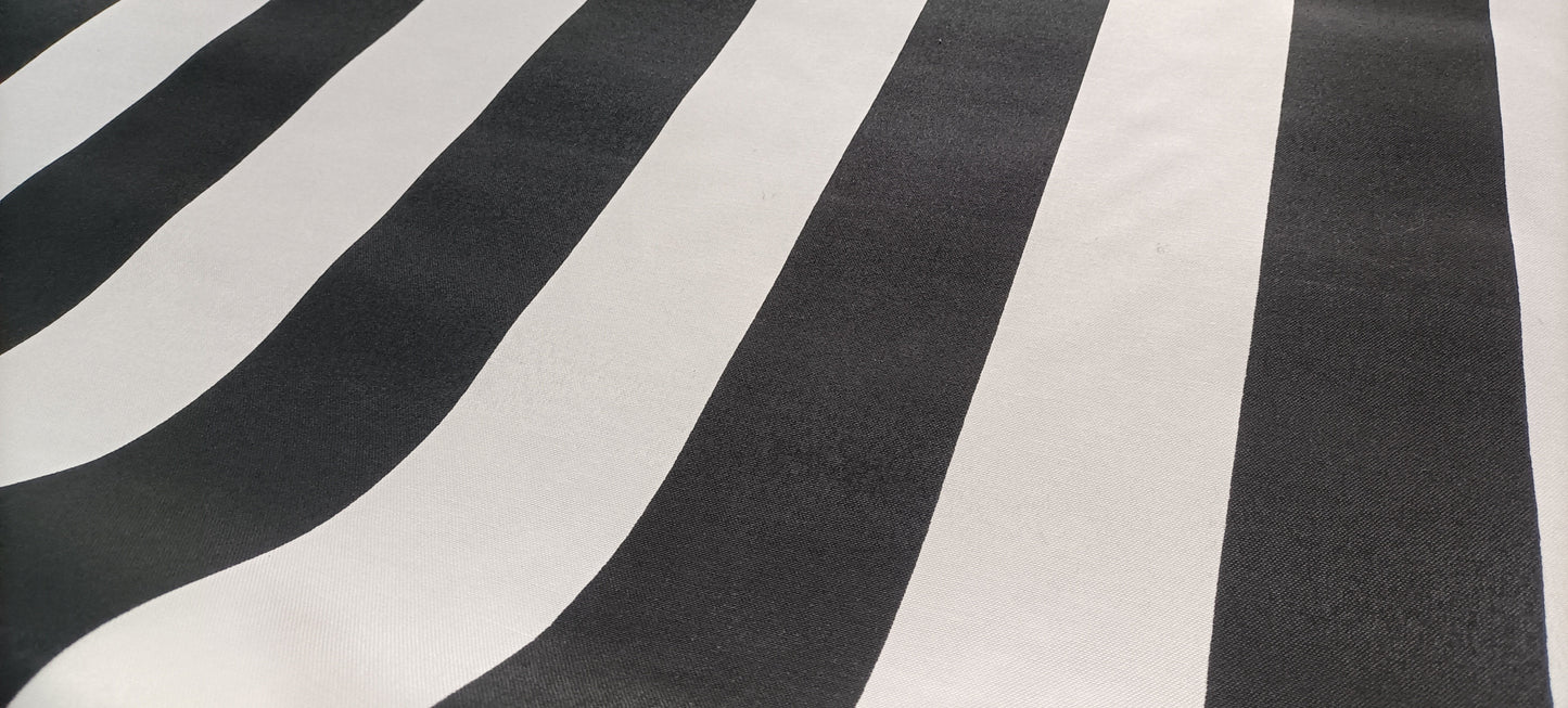 Canvas - Large Black and White Stripe - Indoor/Outdoor Use - Fabric Rescue