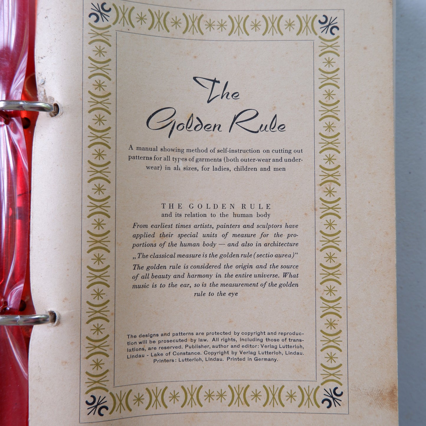 The Golden Rule, Lutterloh pattern cutting system